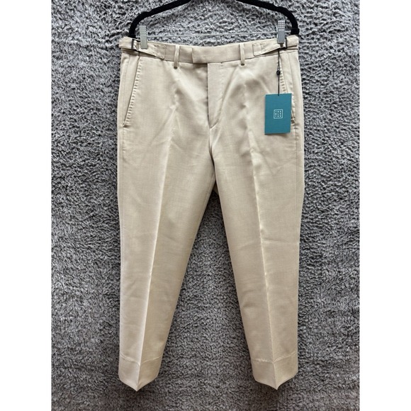 New The Black Tux 100% Wool Beige Tan Tuxedo Suit Pants Size 32 - Picture 1 of 13